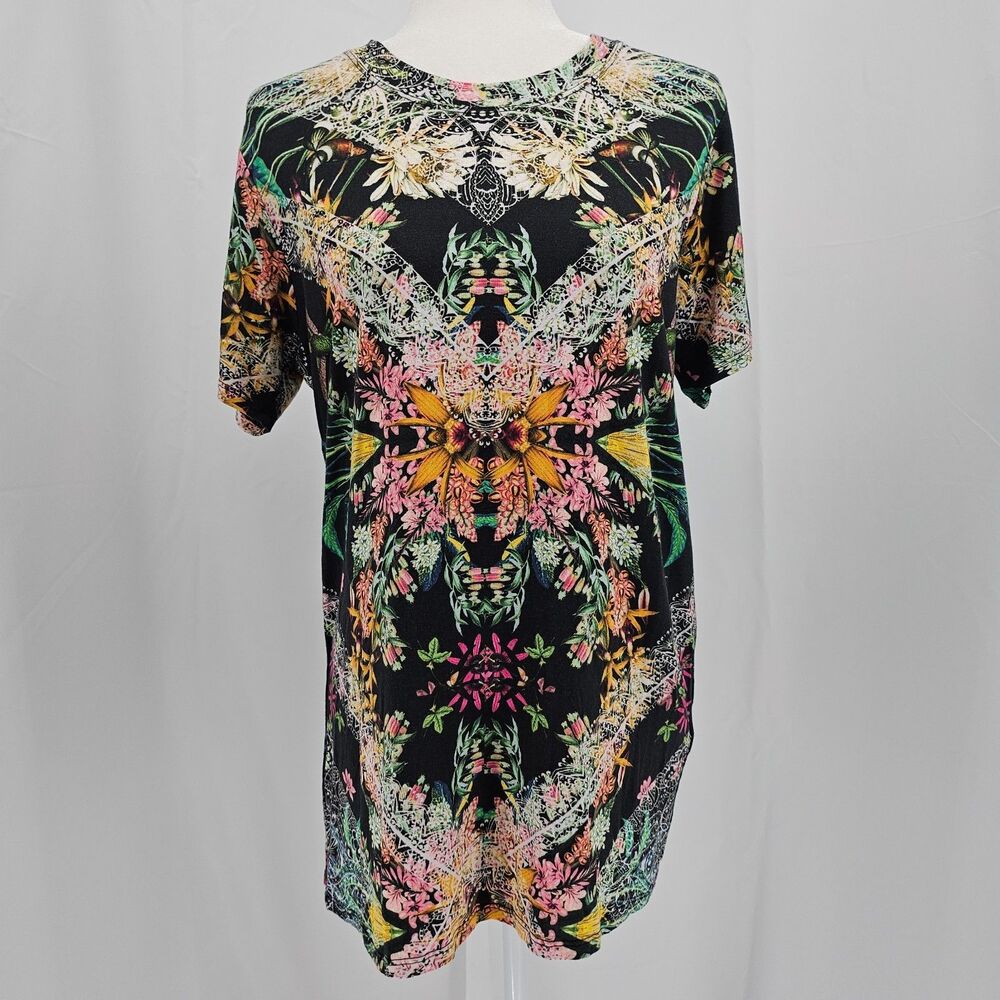 Johnny Was Favorite Tee Shirt Floral Boho Top Womens Sz M Modal Tunic